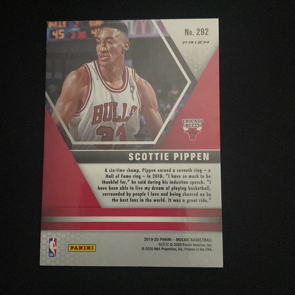 Scottie Pippen - 2019 panini mosaic basketball #292 - Picture 2 of 2